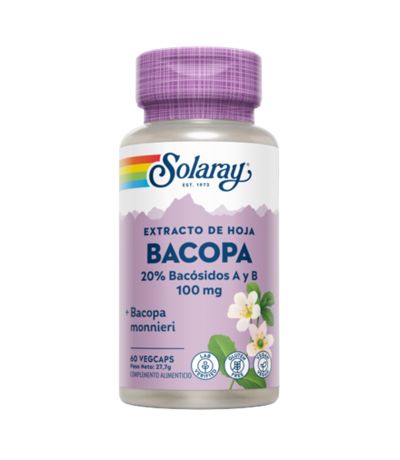 Bacopa 100 Mg SinGluten Vegan 60caps Solaray