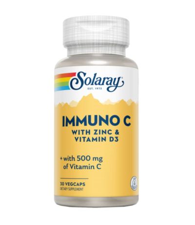 Immuno C Vit.C Vit.D3 Zinc 30 vegcaps Solaray