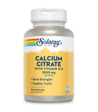 Calcium W/D3 Citrate 1000Mg 90caps Solaray