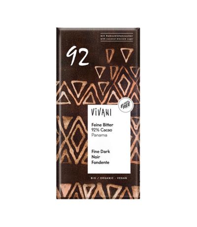 Chocolate Negro 92 Cacao Bio Vegan 80g Vivani
