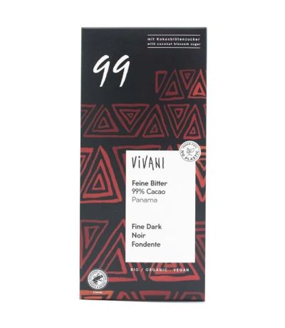 Chocolate Negro 99 Cacao Bio Vegan 80g Vivani