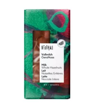 Chocolate con Leche con Avellanas Enteras Bio 100g Vivani