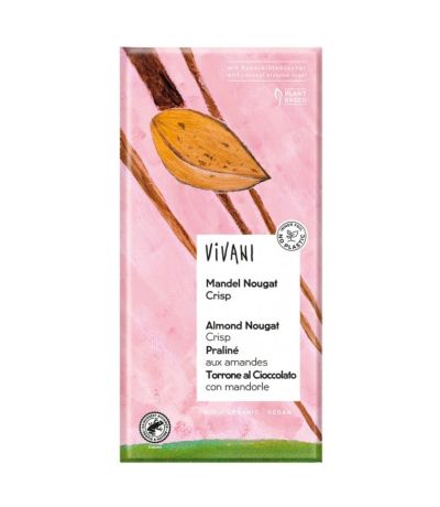 Chocolate con Praline Crujiente Almendra Vegan 80g Vivani