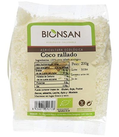 Coco Rallado Fino Eco Vegan 200g Bionsan