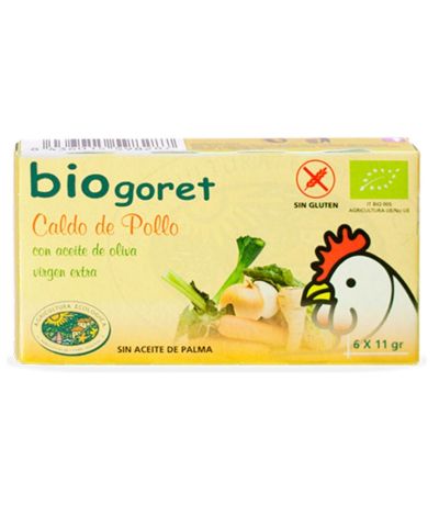 Caldo Pollo y Verduras en cubitos SinGluten Bio 11x6g Bio Goret