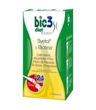 Bie3 Diet Solution Pierde Peso SinGluten 24 Sticks Bio 3