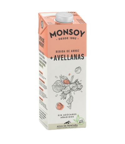 Bebida Vegetal de Arroz con Avellana SinGluten Bio 6x1L Monsoy