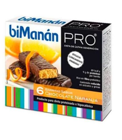 Barritas Proteinas Chocolate Naranja 6uds Bimanan Pro