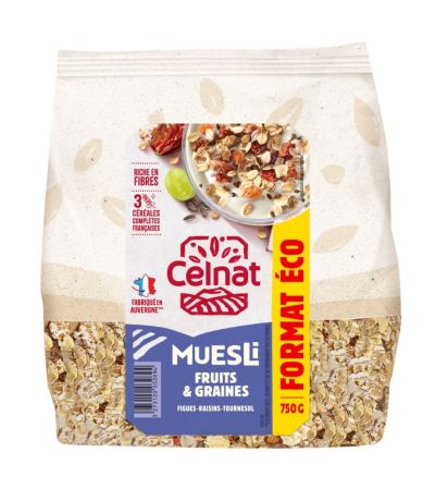Muesli Copos Cereales Frutos Secos Eco 750g Celnat
