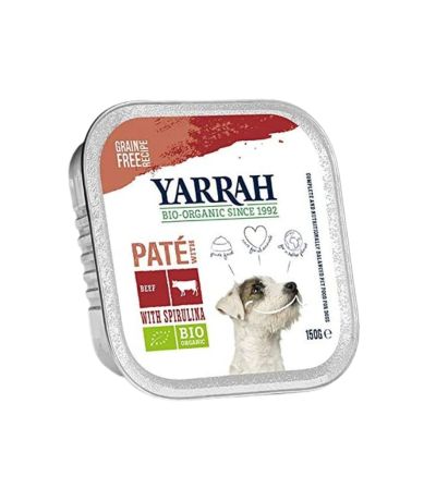 Tarrina Comida para Perros con Ternera y Espirulina Bio 150g Yarrah