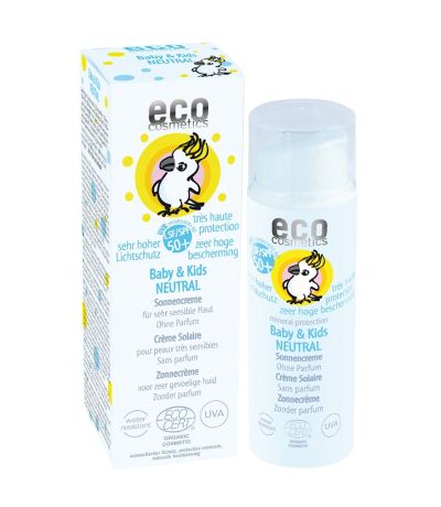 Crema Solar Bebe y Niños Sin Perfume SPF50 Bio Vegan 50ml Eco Cosmetics