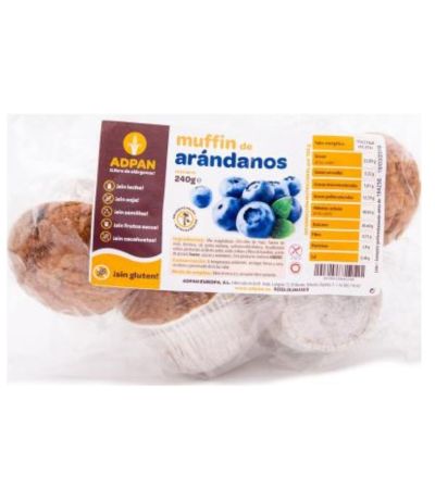 Muffins de Arandanos SinGluten 240g Adpan