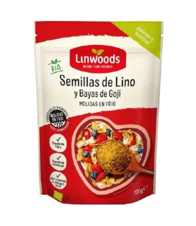 Semillas de Lino y Bayas de Goji Molidas SinGluten Bio Vegan 200g Linwoods