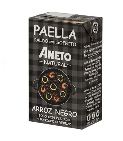Caldo Paella Arroz Negro SinGluten 1L Aneto