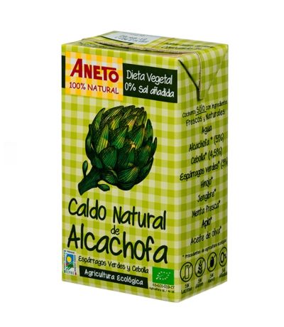 Caldo Natural de Alcachofa SinGluten Eco 1L Aneto