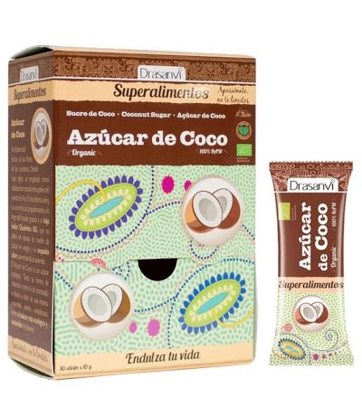 Azucar de Coco SinGluten Bio Vegan 30 Sticks Drasanvi