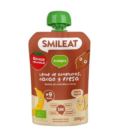 Bebible Leche de Almendras Cacao Fresa 9m Eco 100g Smileat