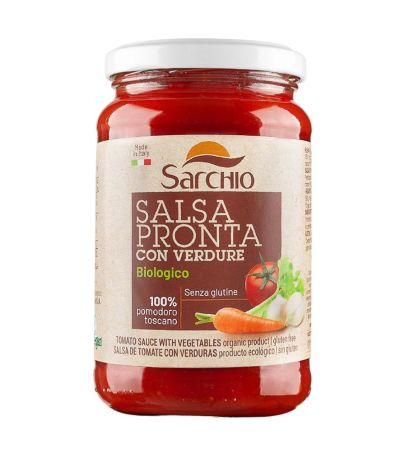 Salsa Tomate Verduras Eco SinGluten 340g Sarchio