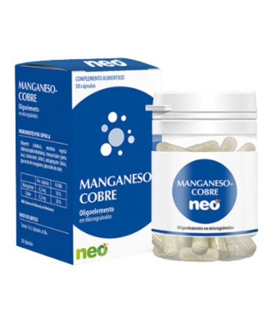 Manganeso y Cobre Microgranulos Negro SinGluten 50caps Neo