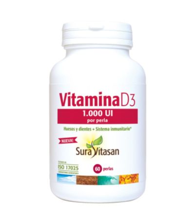 Vitamina D3 1000UI 60 perlas Sura Vitasan