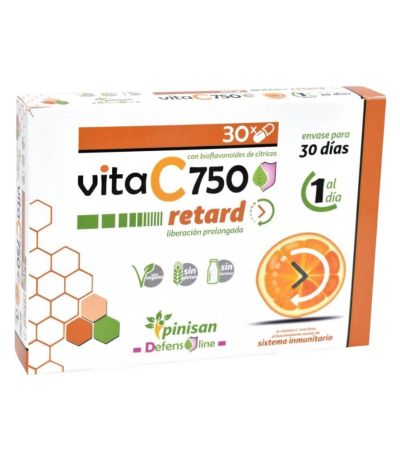 Vita C Retard SinGluten Vegan 750mg 30caps Pinisan