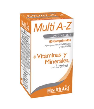 Multivitaminas Minerales A-Z SinGluten Vegan 90comp Health Aid