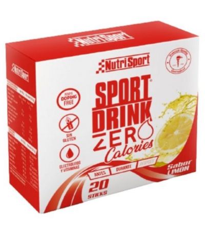 Sport Drink Zero Calories Sabor Limon SinGluten 20 Sticks Nutri-Sport
