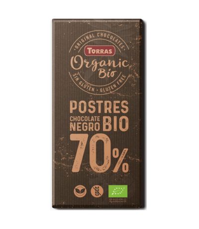 Cobertura de Chocolate Fondant 70 Cacao SinGluten Bio Vegan 200g Torras
