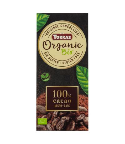 Chocolate Negro 100 Cacao SinGluten Bio Vegan 100g Torras