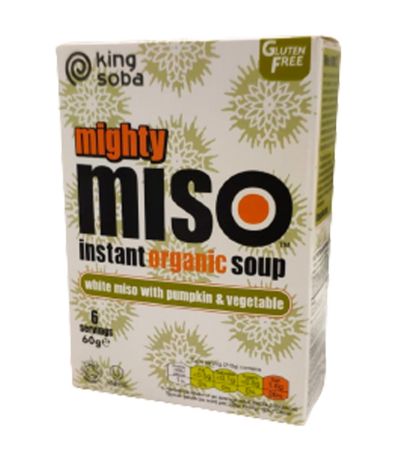 Sopa Instantanea de Miso con Calabaza y Verduras SinGluten 6 Sobres King Soba