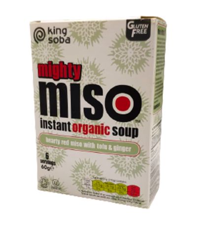 Sopa Miso con Tofu y Jengibre SinGluten Bio 6 Sobres King Soba