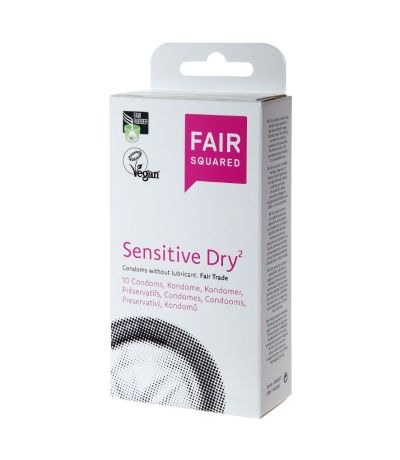 Preservativo Sensitive Dry Sin Lubricante Vegan 10uds Fair Squared