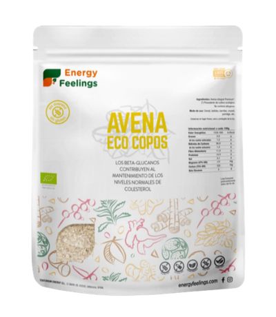 Copos Avena Finos Premium Pack XXL SinGluten Bio 1kg Energy Feelings