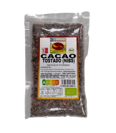 Cacao Tostado Nibs SinGluten Eco 100g Bioprasad