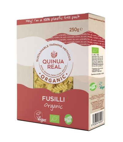Espirales Fusilli de Arroz y Quinoa SinGluten Bio Vegan 250g Quinua Real 