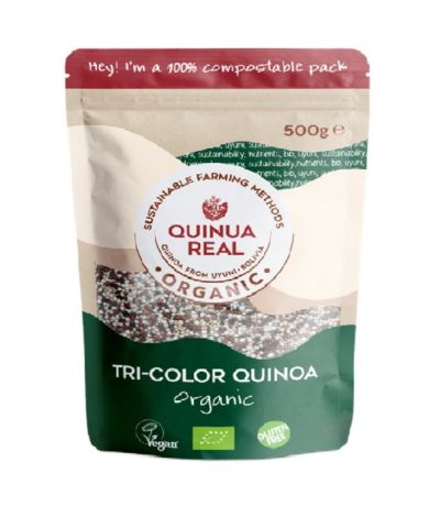 Quinoa en Grano Tres Colores SinGluten Bio Vegan 500g Quinua Real