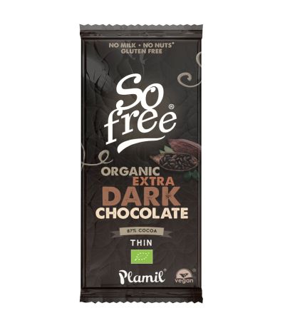 So Free Chocolate Negro Intenso 87 Cacao SinGluten Vegan 80g Plamil