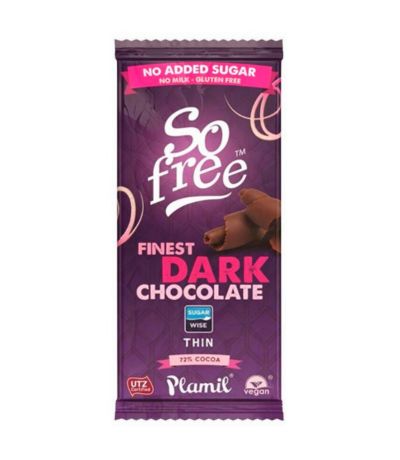 So Free Chocolate Negro Intenso 72 Cacao SinGluten Vegan 80g Plamil
