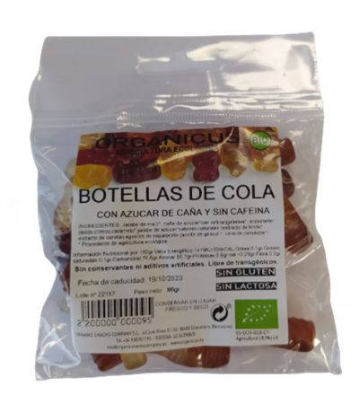 Golosinas Botellas de Cola SinGluten 80g Organicus