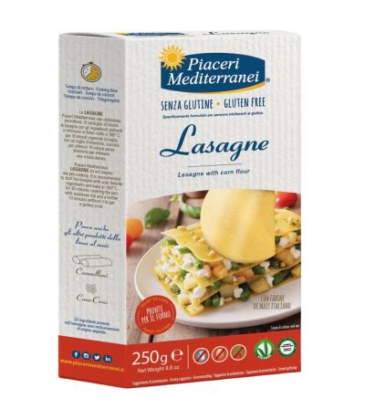 Lasaña de Maiz Placas SinGluten Vegan 250g Piaceri Mediterranei
