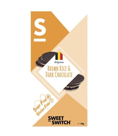 Tortitas de Arroz con Chocolate Negro SinGluten SinAzucar 100g Sweet Switch