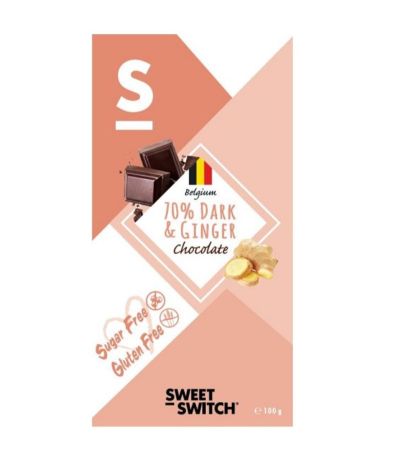 Chocolate Negro 70 con Jengibre SinGluten 100g Sweet Switch