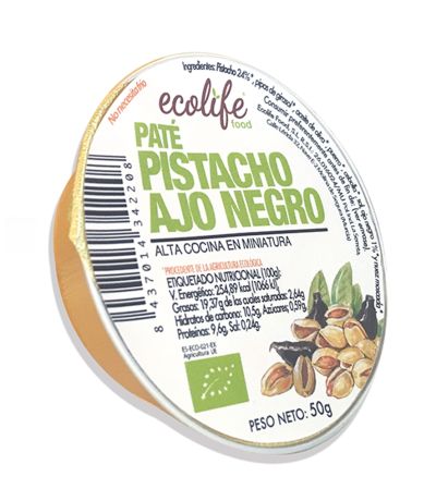 Pate Vegetal de Pistacho y Ajo Negro Vegan 45g Ecolife Food