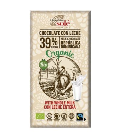 Chocolate con Leche SinGluten Bio 100g Chocolates Sole