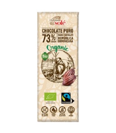 Chocolatina Puro 73 Cacao Dominicano SinGluten Bio Vegan 30uds Chocolates Sole