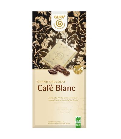 Chocolate Blanco con Trocitos de Cafe Bio 100g Gepa