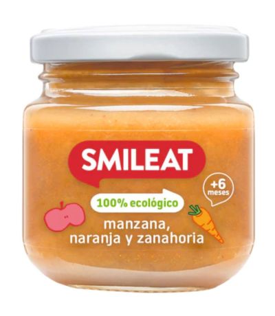 Potito Manzana Naranja y Zanahoria 6M SinGluten Eco 130g Smileat