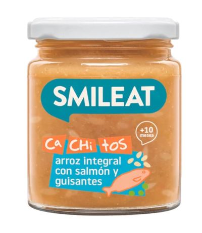 Potito Cachitos Arroz Integral con Salmon y Guisantes 10M Eco SinGluten 230g Smileat