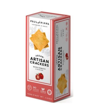 Crackers Tradicionales con Tomate y Aceite de Oliva Vegan 100g Paul Pippa