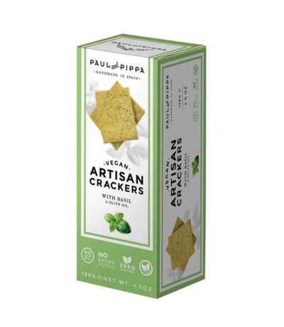 Traditional Crackers con Albahaca Vegan 100g Paul  Pippa